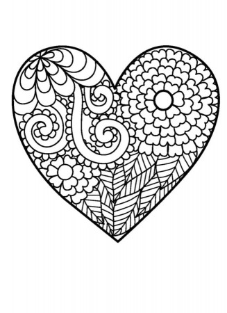 Abstract Heart Coloring Pages