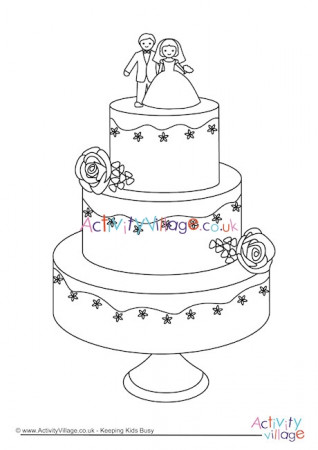 Wedding Cake Colouring Page 2
