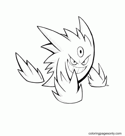 Mega Gengar Coloring Pages - Gengar Coloring Pages - Coloring Pages For  Kids And Adults