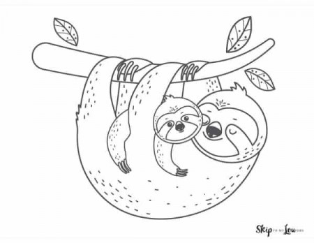 Sloth Coloring Pages | Skip To My Lou