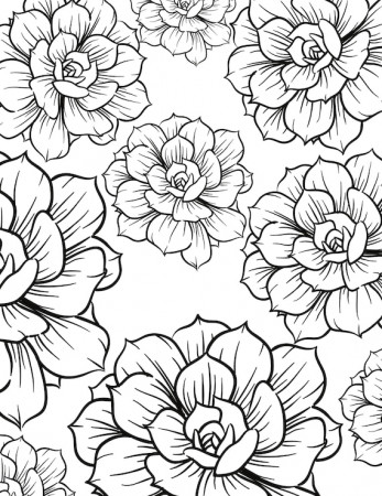 10 Flower Coloring Pages Coloring Pages Flowers Relax - Etsy
