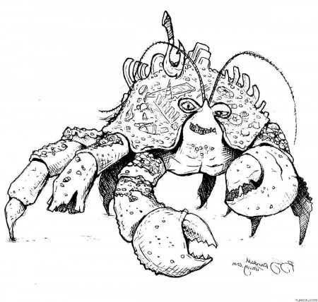 Crab In Moana Coloring Page » Turkau