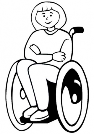 A Girl With Disability On Wheelchair Coloring Page : Kids Play Color | Coloring  pages, Coloring sheets, Coloring pages for kids