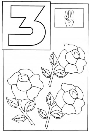 preschool number 3 coloring page - Clip Art Library