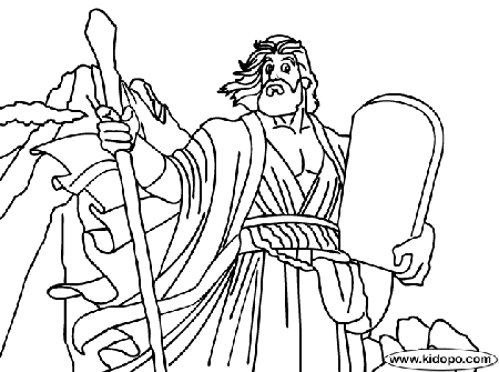 Moses Receives Ten Commandments coloring page