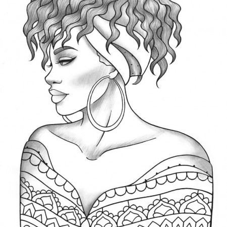 Printable coloring page black girl portrait and clothes | Etsy | Drawings  of black girls, Black girl coloring pages, Girl coloring pages