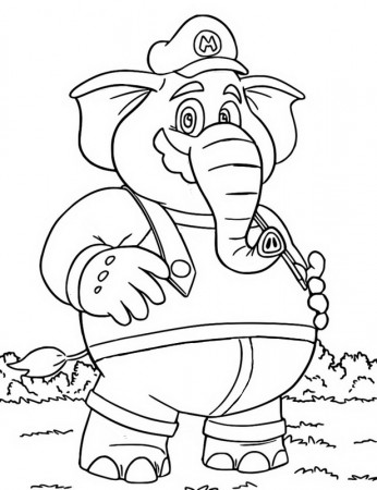 elephant Mario coloring pages