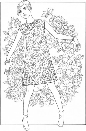 6 Coloring Pages of 60's Fashion – Stamping