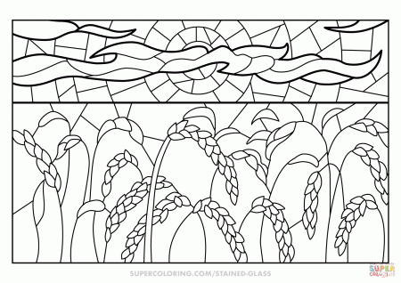 Wheat Field Stained Glass coloring page | Free Printable Coloring ...