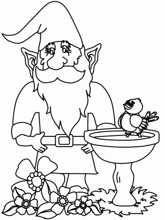 Garden Gnome Gnome Coloring Pages