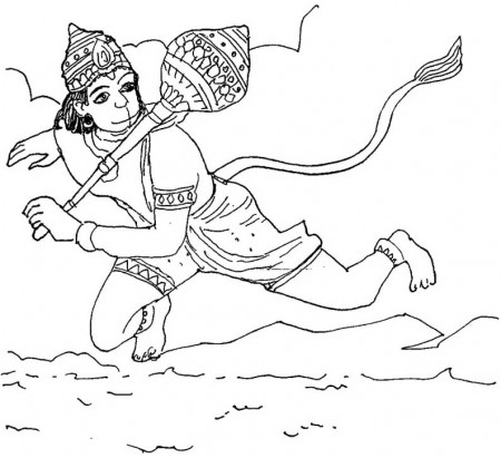 Shri Hanuman – an image to color – Children\'s Land