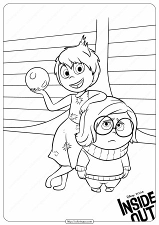 Printable Inside Out Joy and Sadness Coloring Pages