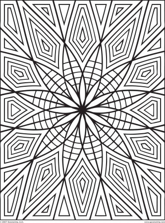 Coloring Pages Geometric Designs Indented Sphere Twisted Cone ...