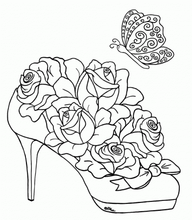 Pictures Of Hearts And Roses To Color | Coloring Online