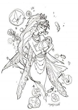 Book Sketch - Fairy Child by AngelaSasser | Z/Coloriages pour ...