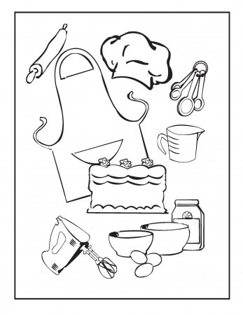 Cooking and Baking Coloring Pages – Birthday Printable | Coloring pages,  Dog coloring page, Online coloring pages