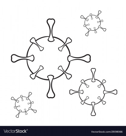 Coronavirus disease with hand drawn doodle Vector Image