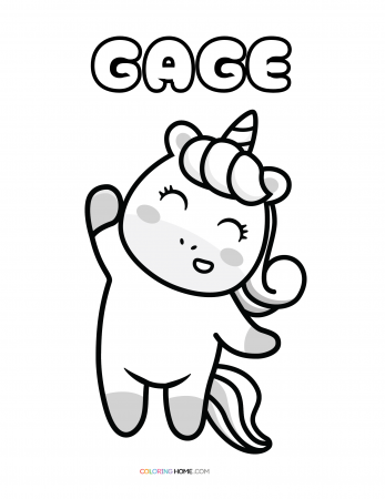 Gage unicorn coloring page