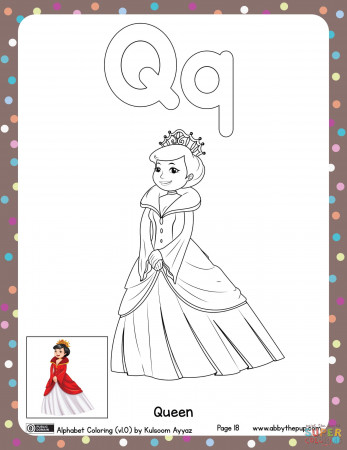 Q is for Queen coloring page | Free Printable Coloring Pages