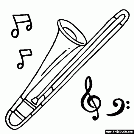 Alto Trombone Musical Instrument Coloring Page