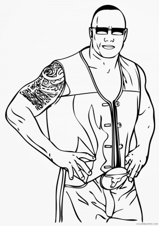 wwe coloring pages the rock Coloring4free - Coloring4Free.com