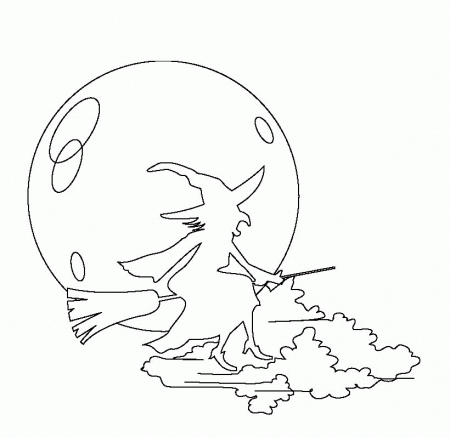 Flying Witches Halloween Coloring Pages Printable Free | Hallowen ...
