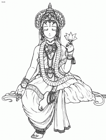 Hindu Goddess Coloring Page - Get Coloring Pages