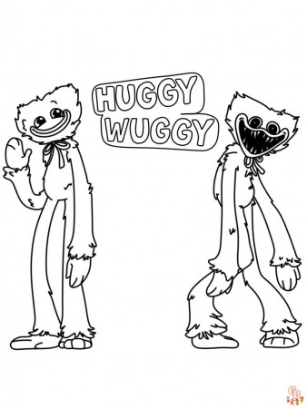 Spread Love with Huggy Wuggy Coloring Pages - GBcoloring