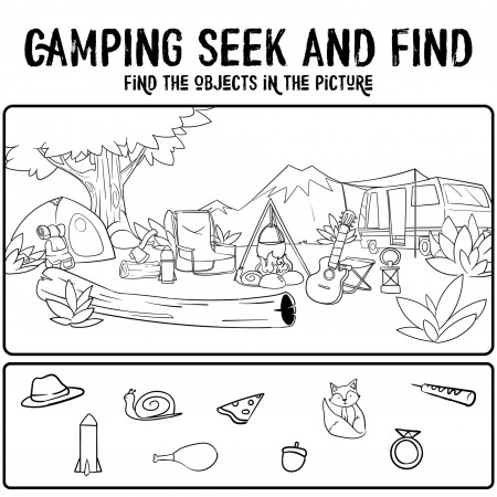 10 Best Camping Hidden Pictures Printables - printablee.com