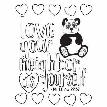 Matthew 22:39 - Love Your Neighbor As Yourself - Coloring Page — Stevie  Doodles