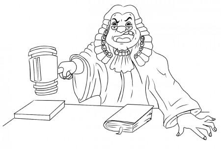Judge is Angry Coloring Page - Free Printable Coloring Pages for Kids