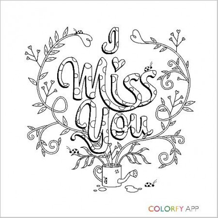 I Miss You-Colorfy | Love coloring pages, Coloring pages inspirational,  Detailed coloring pages