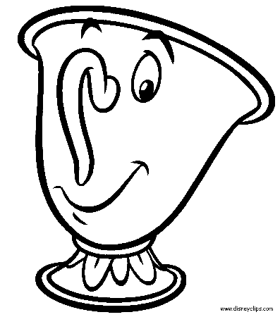 Mrs. Potts and Chip Coloring Page - Get Coloring Pages