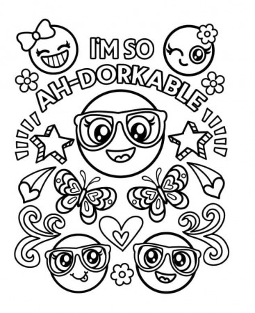 Cute Emojis Coloring Page - Free Printable Coloring Pages for Kids
