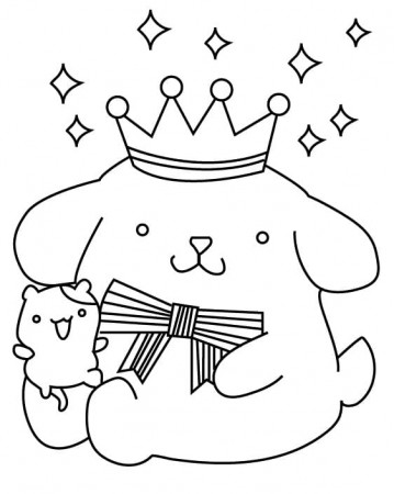 King Pompompurin Coloring Page - Free Printable Coloring Pages for Kids