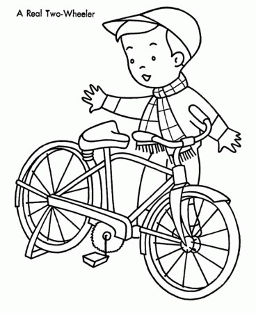 Kids Christmas Bike Coloring Page | Coloring pages for kids ...