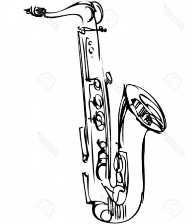 Saxophone Sketch at PaintingValley.com | Explore collection of ...