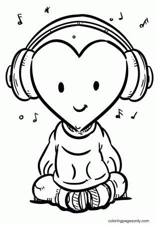 Boy with Heart Shaped Head Listening To ...