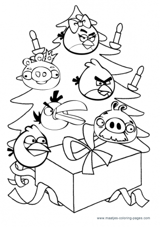 Angry Birds Christmas Coloring Pages