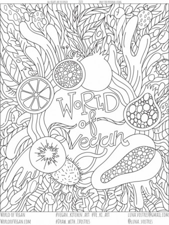 Vegan Coloring Page—Free Printable Activity for Adults & Kids