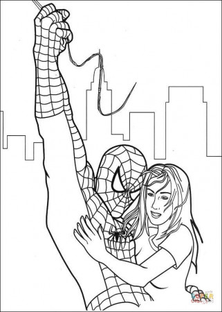 Spider-man Has Saved Gwen Stacy coloring page | Free Printable Coloring  Pages