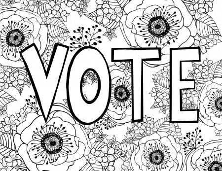 VOTE! Free coloring page and postcards you can print - Tanya Madoff