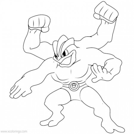 Machamp Pokemon Coloring Pages - XColorings.com