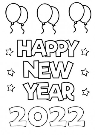 Coloring Pages | Happy New Year Coloring Pages 2022 Printable