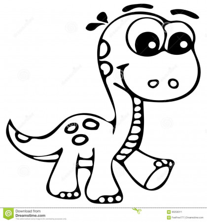 Cute Dinosaur Coloring Pages Page 1