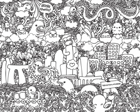 Doodle Art Printables - Coloring Pages for Kids and for Adults