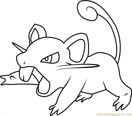 Rattata Pokemon Coloring Page for Kids - Free Pokemon Printable Coloring  Pages Online for Kids - ColoringPages101.com | Coloring Pages for Kids