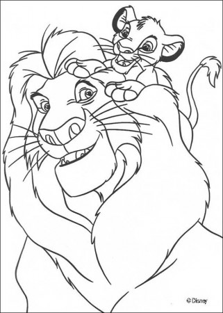 The Lion King coloring pages - Simba with Mufasa