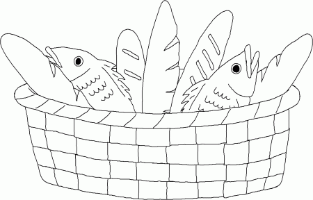 5 Loaves And 2 Fishes Coloring Sheet - High Quality Coloring Pages