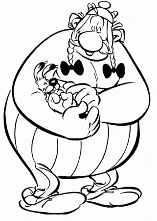 Obelix and Dogmatix coloring page